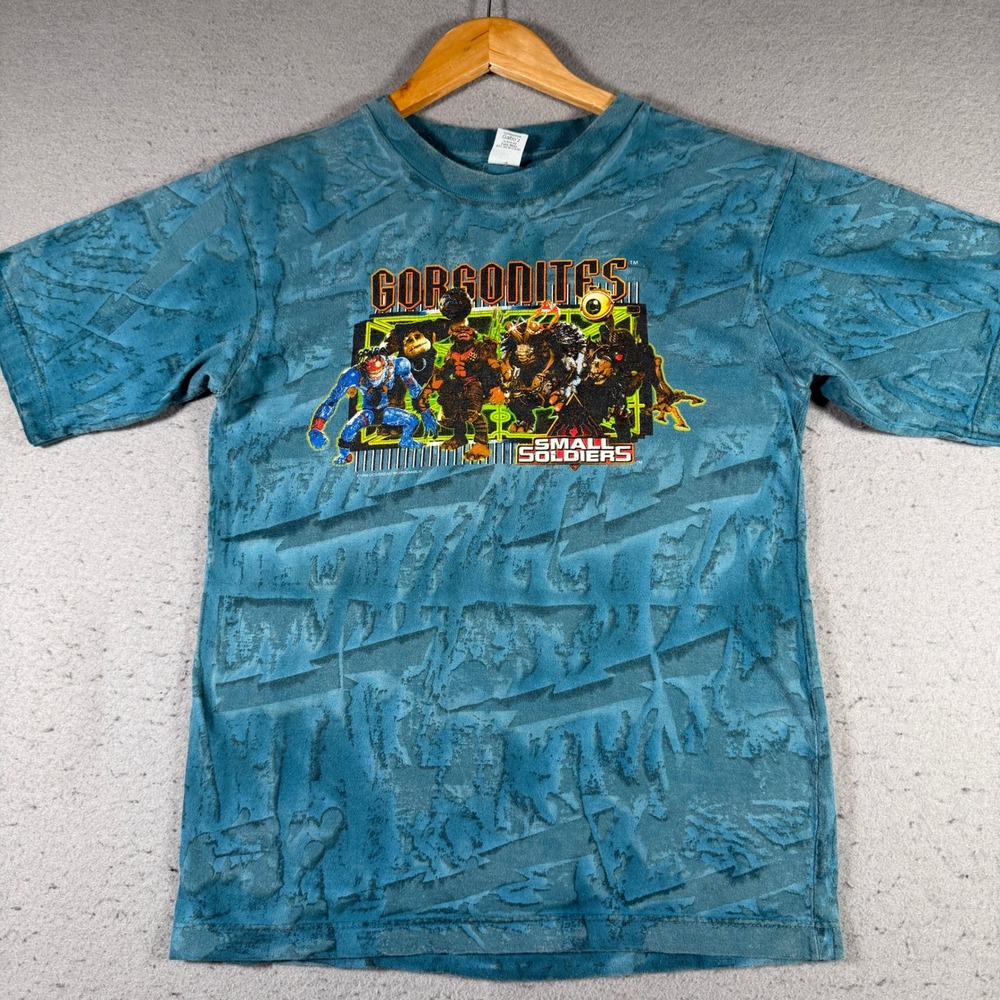 Vintage 1998 Small Soldiers Gorgonites Gaboz Teal Graphic T-Shirt Kids Medium